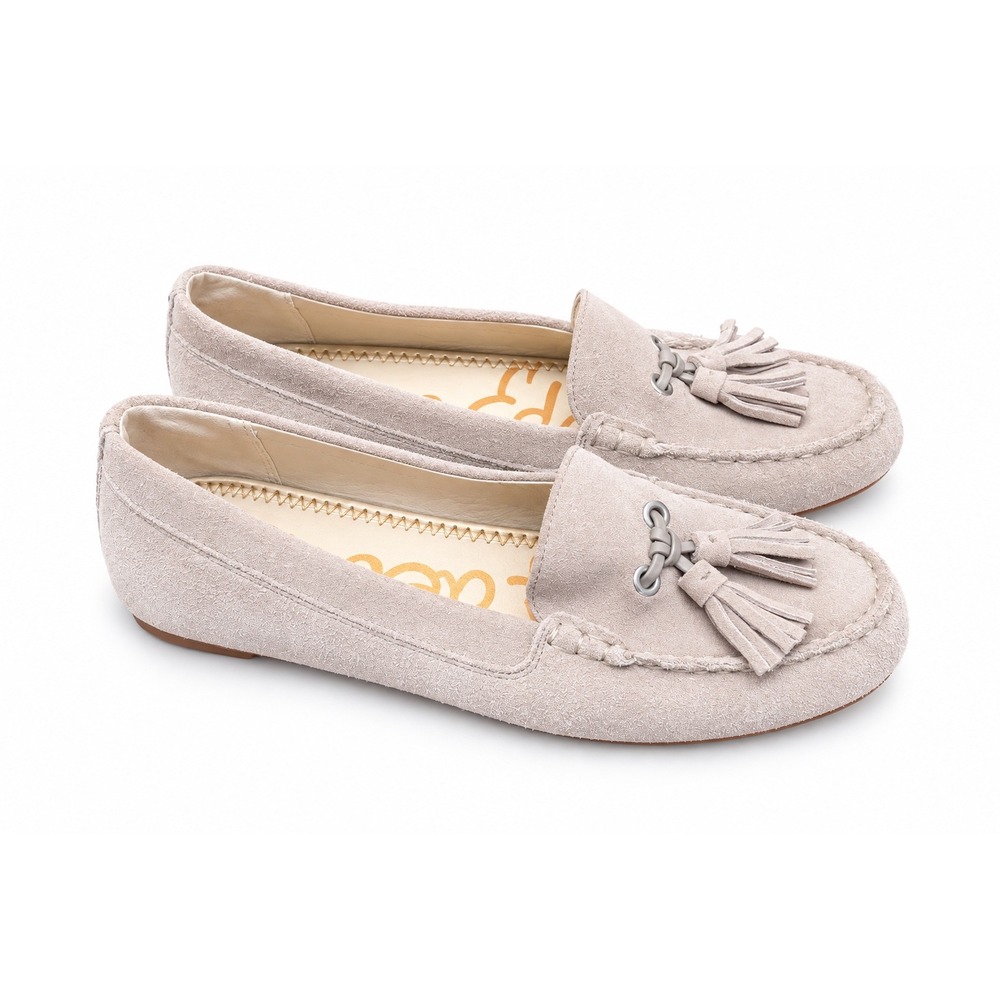 Sam Edelman Aggie Taupe Suede Tassel Loafer Flats Womens Size 7.5 M